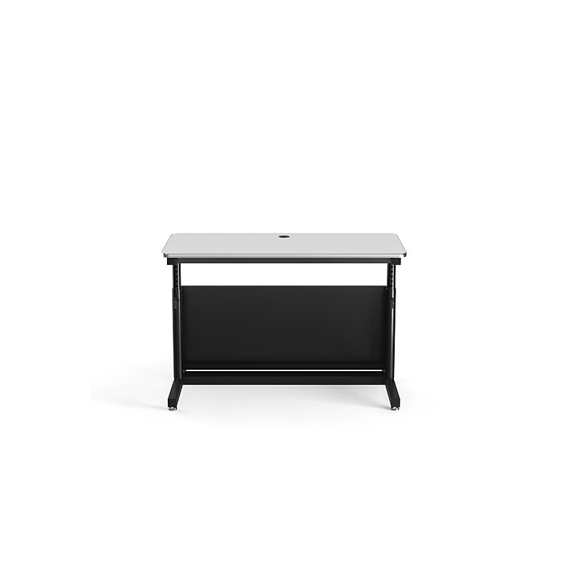 VersaDesk Deluxe 48"W Manual Adjustable Standing Computer Table, White/Black (CTL4824-BW) image 1