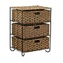 Household Essentials 3 Drawer Wicker Storage Unit with Handwoven Seagrass and Curved Metal Feet, Natural (HHML-5715)~#|#~289DFCE9-4CE1-4FBE-8262B26E10C70694_sc7