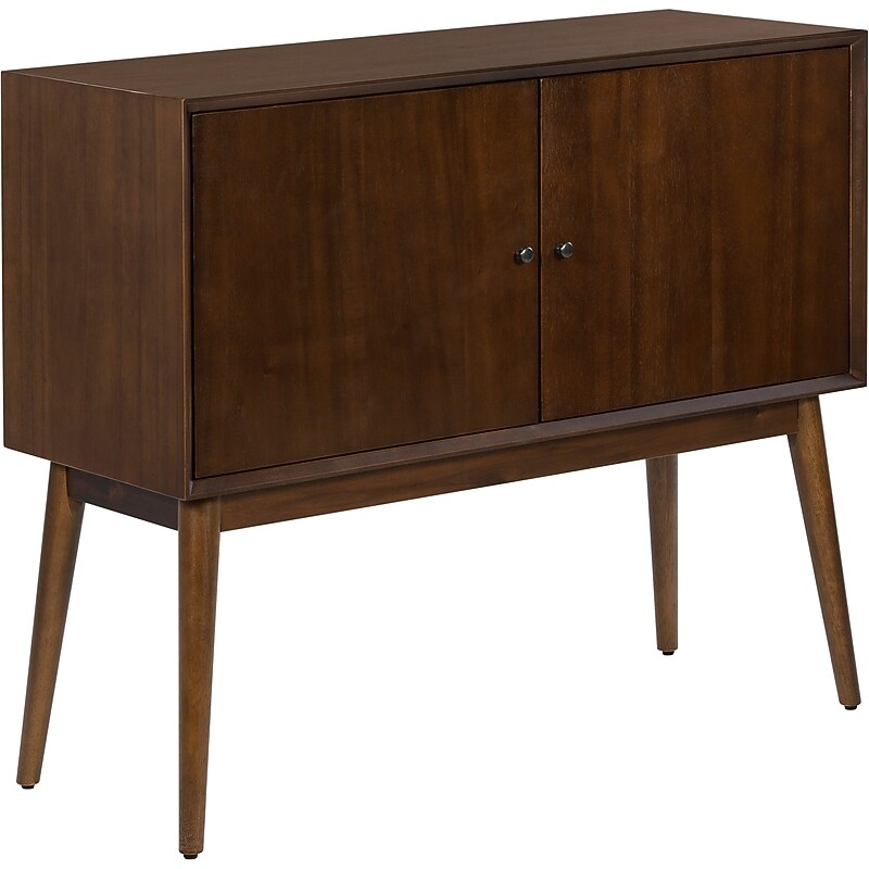 Adore Decor Brookline Two-Door Wood Storage Cabinet, Console Table or Sideboard, Walnut Brown (FCBBROWLNR02) image 1