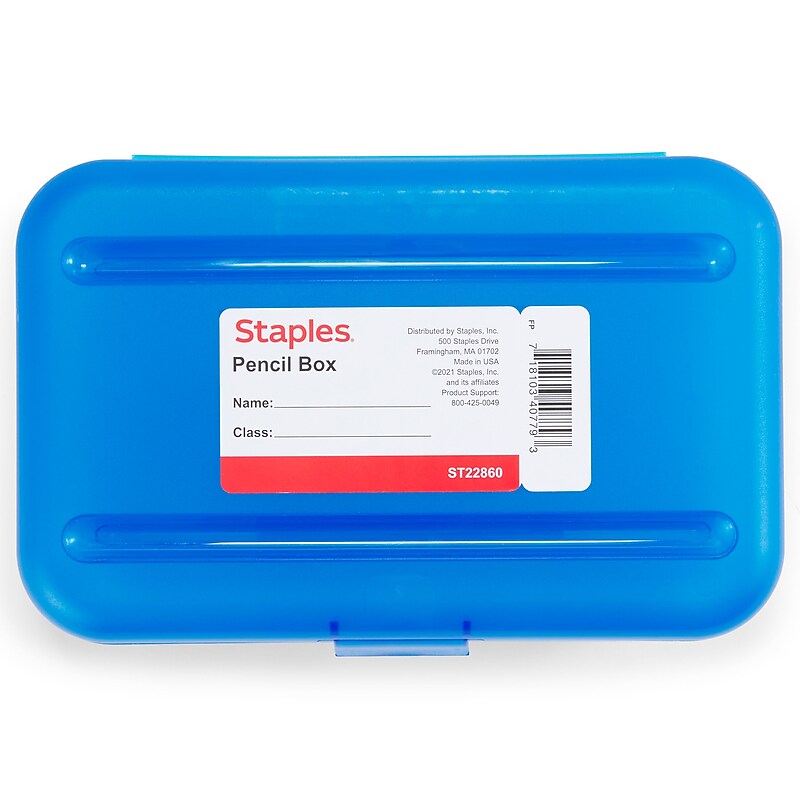 Staples Snap Plastic Cases, 2 1/4"H x 5 5/8"W x 8 1/4"L, Blue (22860) image 1