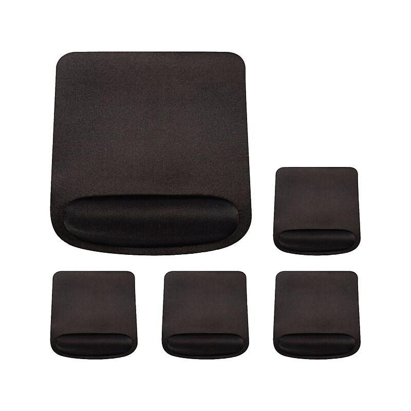 OTM Essentials Foam Mouse Pad with Wrist Rest, Black, 5/Pack (FOB-A3CAA-5PK) image 1