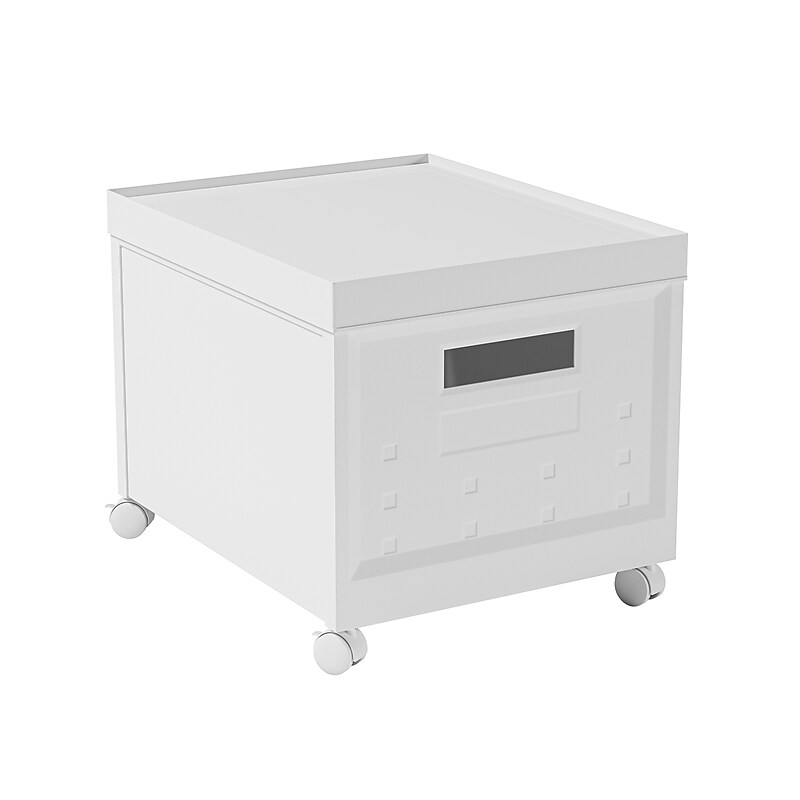 Techni Mobili Storage Container with Lid, Plastic, White, 2/Pack (RTA-SBXF205) image 1