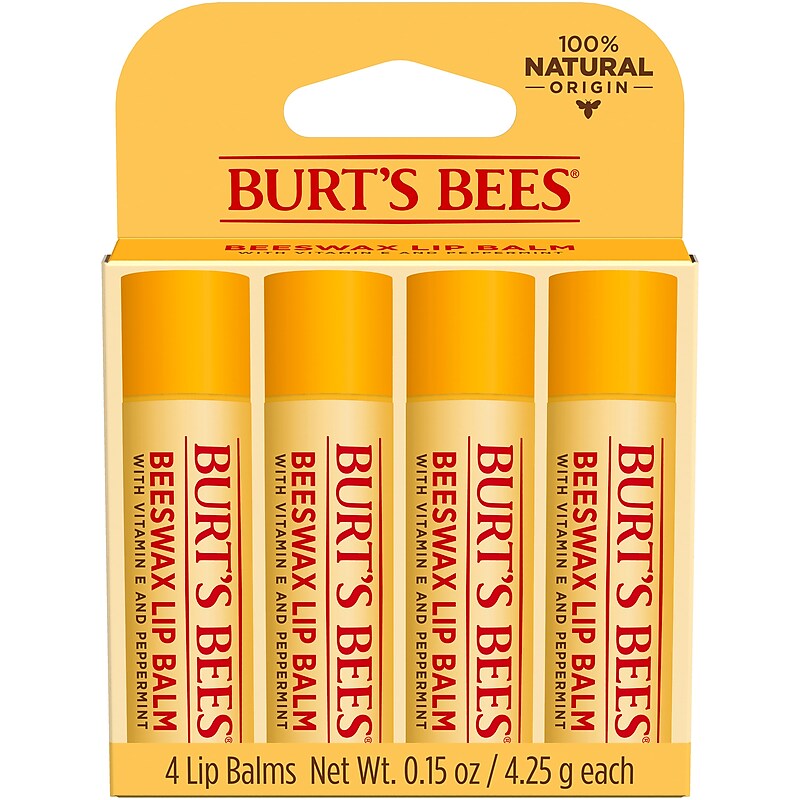 Burt's Bees Beeswax Lip Balm, 4/Pack (01198) image 1
