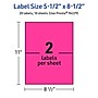 Avery Laser/Inkjet Rectangle Multipurpose Labels, 5.5" x 8.5", Neon Magenta, 20/Pack (94229)~#|#~28CB54C1-017E-40E7-8F3FF616FB137140_sc7