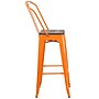 Flash Furniture Lily Contemporary Metal Vertical Back Barstool, Orange, 4-Pieces/Pack (4CH3132030GBORW)~#|#~28CCC93A-80DC-4716-8639F55A69F531FE_sc7
