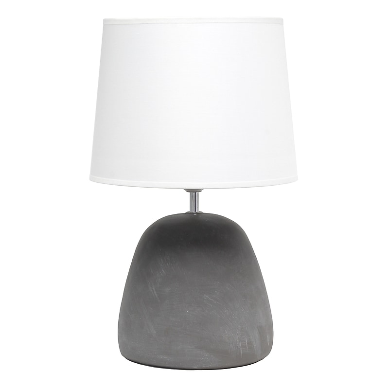 Creekwood Home Concrete 16.93" LED Table Lamp, White (CWT-1009-WH) image 1