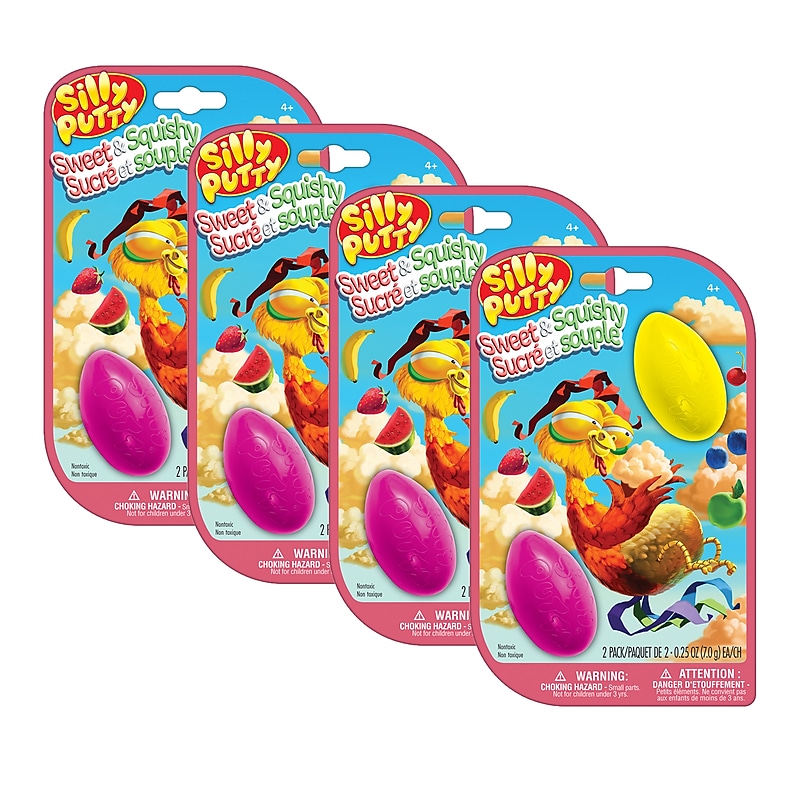 Crayola Silly Putty Sweet & Squishy Eggs, Assorted Colors, 2/Pack, 4 Packs/Bundle (BIN080993-4) image 1