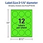 Avery Laser/Inkjet Multipurpose Circle Labels, 2.25" Dia., Neon Green, 120/Pack (94510)~#|#~28D27B83-1F4D-4578-A31B18903856B43B_sc7