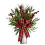 Nearly Natural Artificial Holiday Winter Greenery, Berries Christmas Arrangement, 28" (A1847)~#|#~28E43CF4-1D60-47BA-A22272E09BFCF0D1_sc7