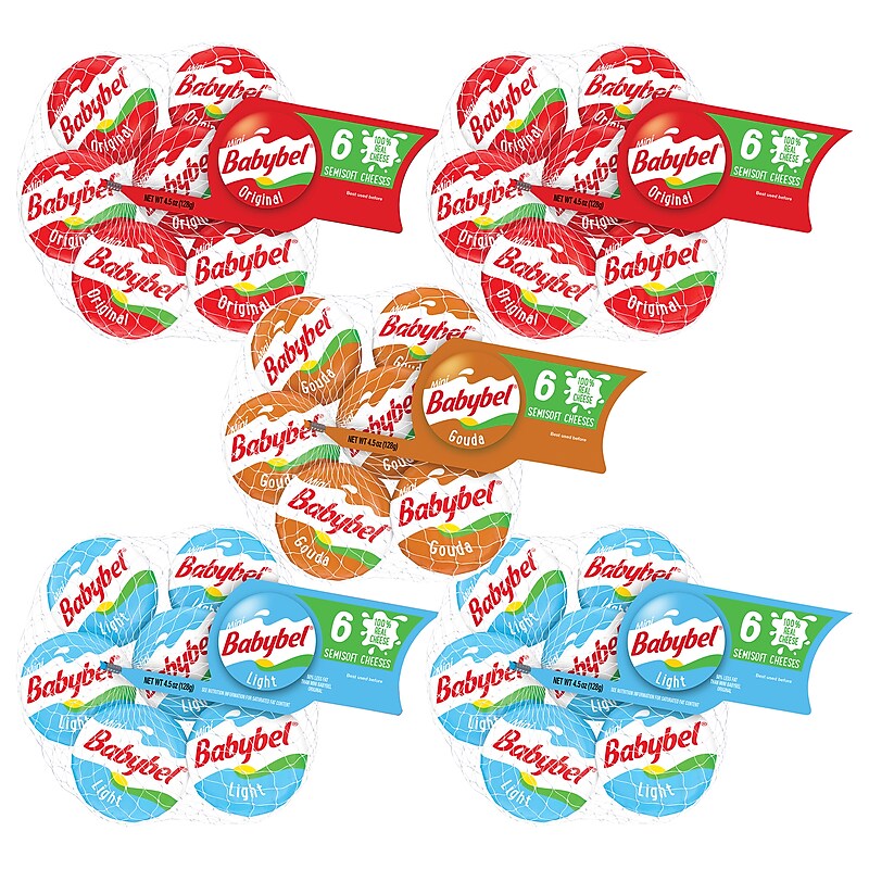 Babybel Mini Variety Cheese, 4.5 oz., 5/Pack (600-00234) image 1