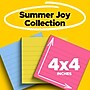 Post-it Super Sticky Notes, 4" x 4", Summer Joy Collection, Lined, 90 Sheets/Pad, 6 Pads/Pack (675-6SSJOY)~#|#~28ECAE18-59BD-4DE6-9A7E5F8EC2ADB617_sc7