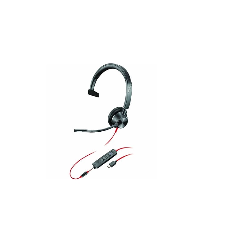 Poly Blackwire 3315 Monaural Wired Noise Canceling Headset, Black (8M3U5AA#ABA) image 1