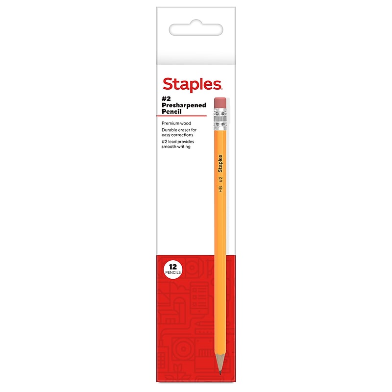 Staples Pre-Sharpened Wooden Pencil, 2.2mm, #2 Medium Lead, Dozen (TR58558) image 1