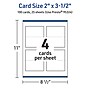 Avery Integrated Cards, 2" x 3.5", Glossy White, 100/Pack (95324)~#|#~28EDB03E-C8AD-419B-BDF68C2E28B23C4A_sc7