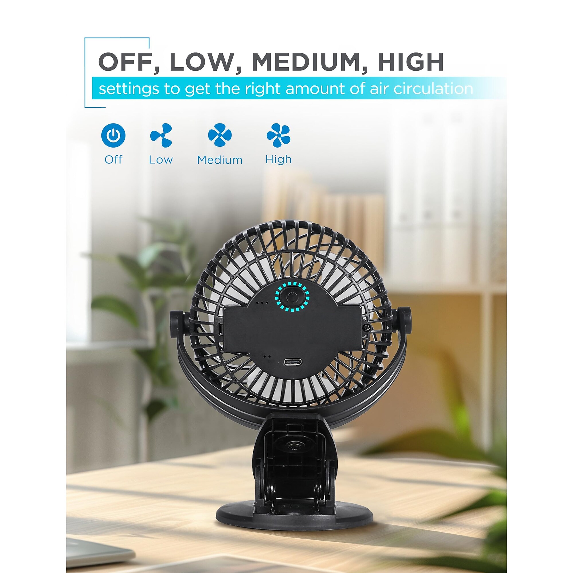Black & Decker 4″ Clip Fans, 3-Speed, Black, 2/Pack (BFDC42PK) Sansujyuku sansujyuku.com
