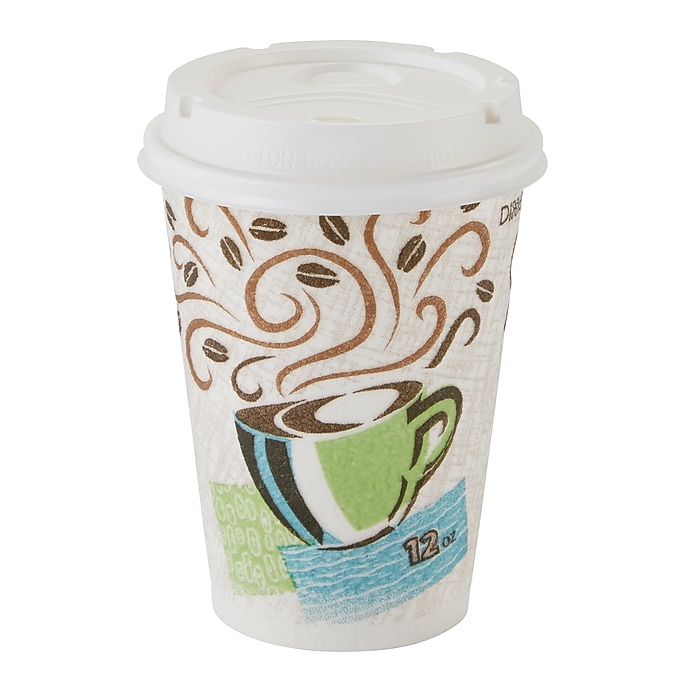 Dixie PerfecTouch WiseSize Paper Cup & Lid Combo, 12 Oz