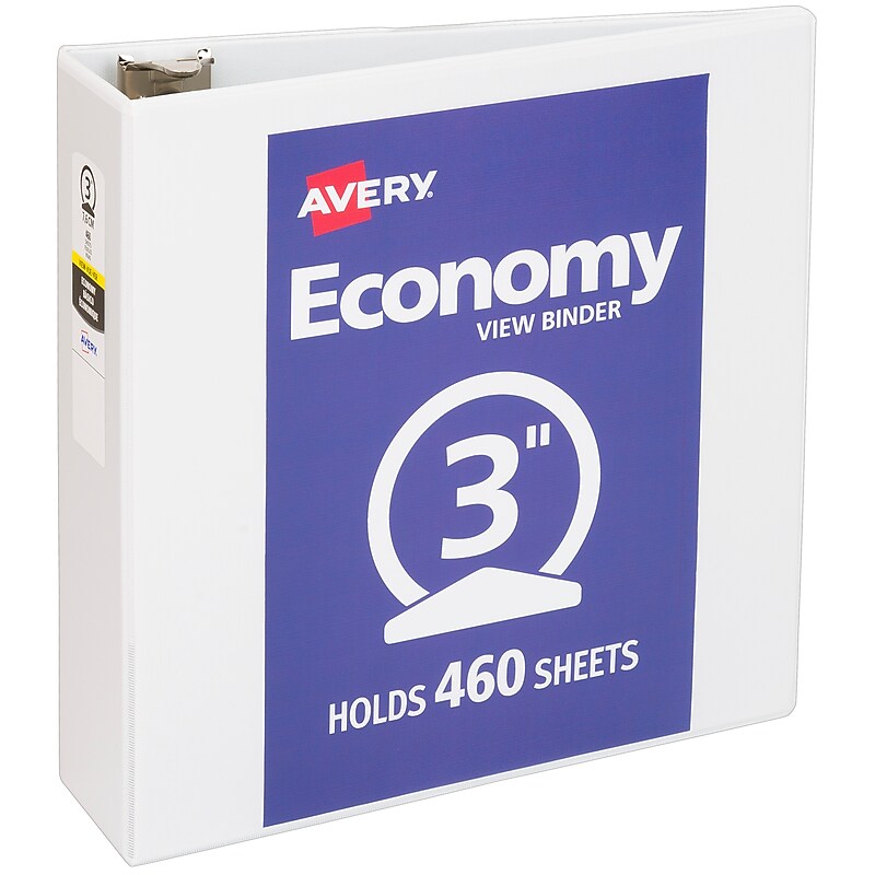 Avery 3" 3-Ring View Binders, White (5741) image 1