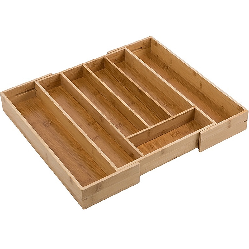Honey-Can-Do Bamboo Silverware Drawer Organizer, Brown (KCH-07644) image 1