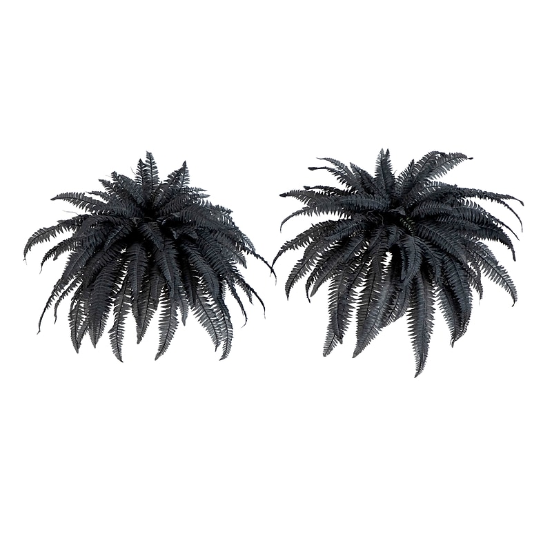 Nearly Natural 48" Artificial Halloween Black Boston Fern, 2/Set (P2198-S2) image 1