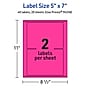 Avery Laser/Inkjet Rectangle Multipurpose Labels, 5" x 7", Neon Magenta, 40/Pack (94258)~#|#~29052DE2-D150-4342-81ACEDC8B790320C_sc7