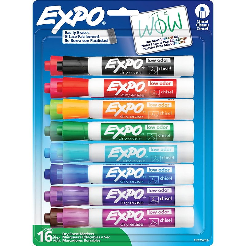 Expo Dry Erase Markers, Chisel Tip, Assorted Colors, 16/set (1927526SAN) image 1
