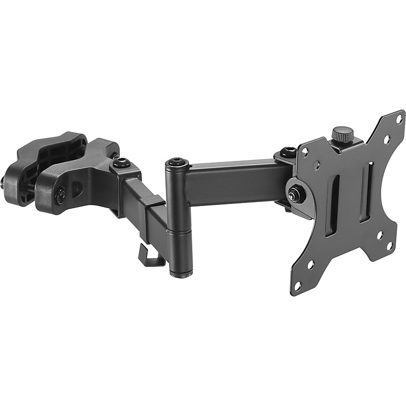 Amer Adjustable Full-Motion Pole Mount Monitor Arm, Up to 32" Monitor, Black (PM111) image 1