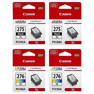 Canon 275XL/276XL Black/Tri-Color High Yield Ink Cartridge, 2/Pack