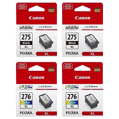 Canon 275XL/276XL Black/Tri-Color High Yield Ink Cartridge, 4/Pack (CAN27576H4PK-VB) Sansujyuku sansujyuku.com