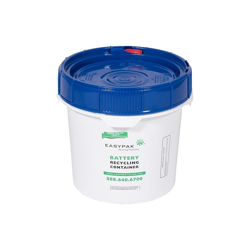 Terracycle Regulated Waste Plastic EasyPak Battery Recycling Container, 3.5 Gallon, White (510-2400) image 1