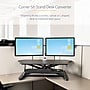 StarTech Adjustable Large Surface Corner Sit Stand Desk Converter for Dual Monitors, Keyboard Tray, 35" x 21" (ARMSTSCORNR)~#|#~290DF226-5245-41AA-ABC1E45854974A43_sc7