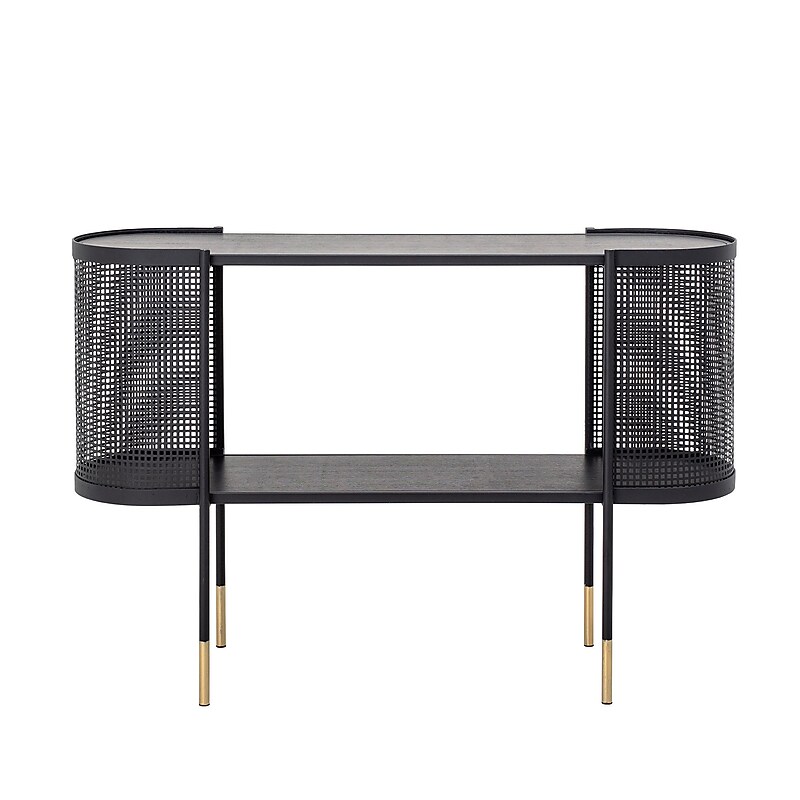 Storied Home Metal Console Table, Black (AH1436) image 1