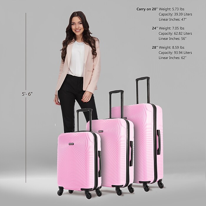 DUKAP INCEPTION 3-Piece Hardside Spinner Carry-On Luggage Set, TSA