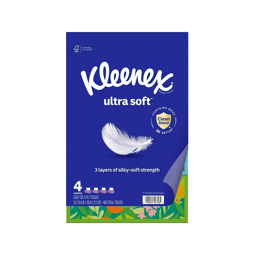 Kleenex® Ultra Soft™ tissues, 4/pk