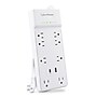 CyberPower P806UC15 Home Office 8-Outlet Surge Protector, 1-USB-C Port, 1-USB-A Port, 6 ft. Cord, 2400J Surge Suppression, White~#|#~291DA4AF-1F5E-4ABC-BB621390DA06F114_sc7