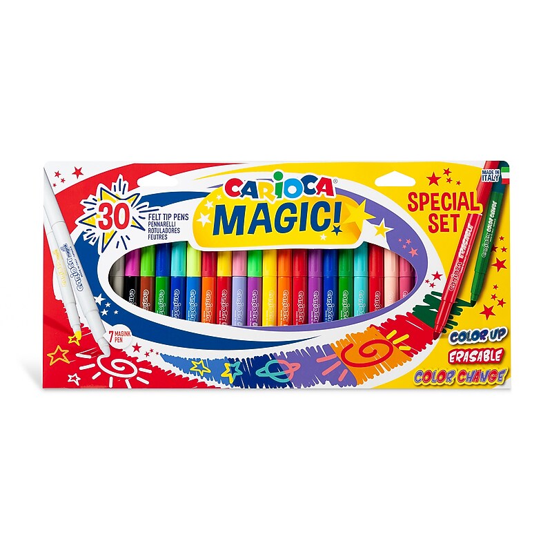 CARIOCA Magic! Washable Kids Markers, Maxi Tip, Assorted Colors, 30/Set (CRA43183) image 1