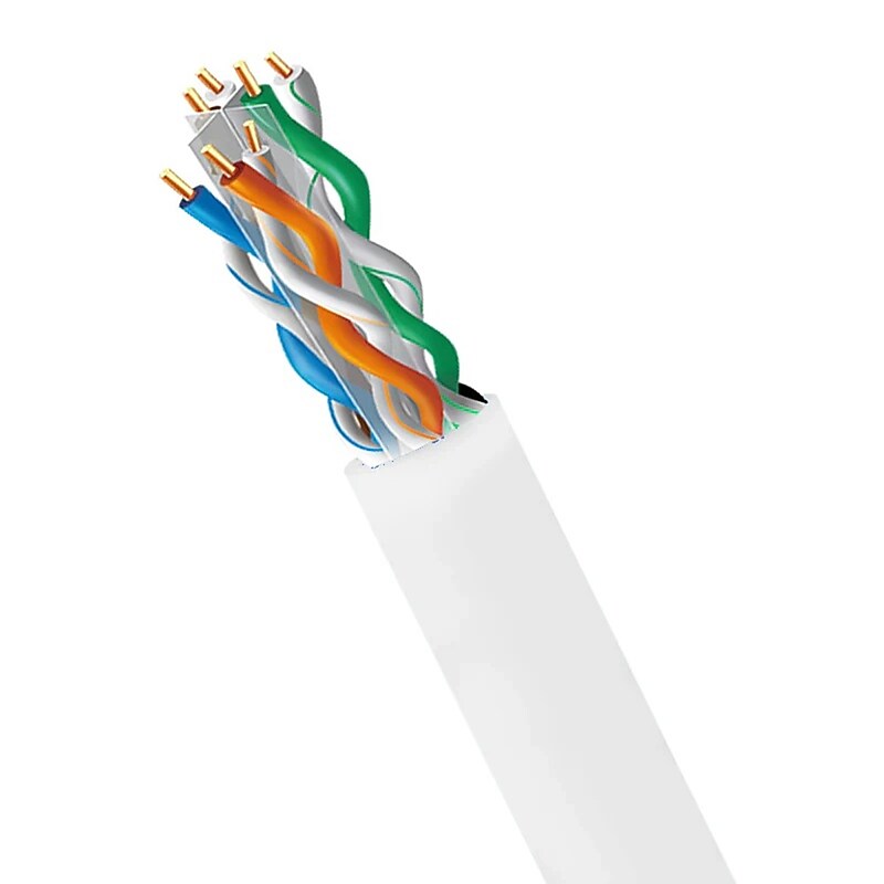 4XEM 1000' Cat6A Ethernet Cable, 23 AWG, White (4XCAT6A1000RWH) image 1
