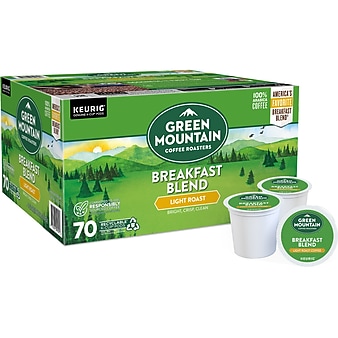 Green Mountain Breakfast Blend Coffee, Keurig K-Cup Pod, Light Roast, 70/Box (5000373741)