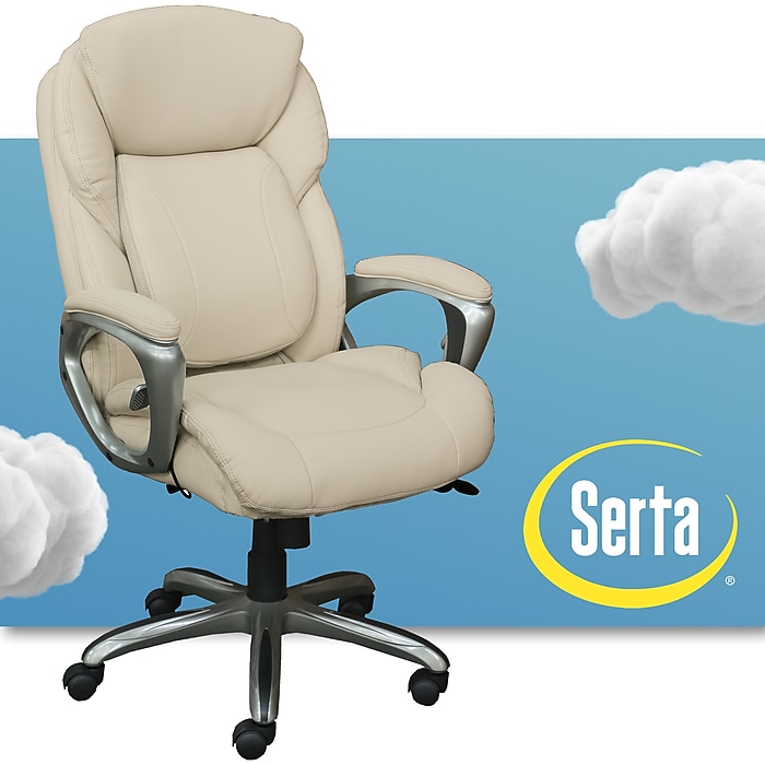 Serta Works My Fit Ergonomic Bonded Leather Swivel Executive Chair