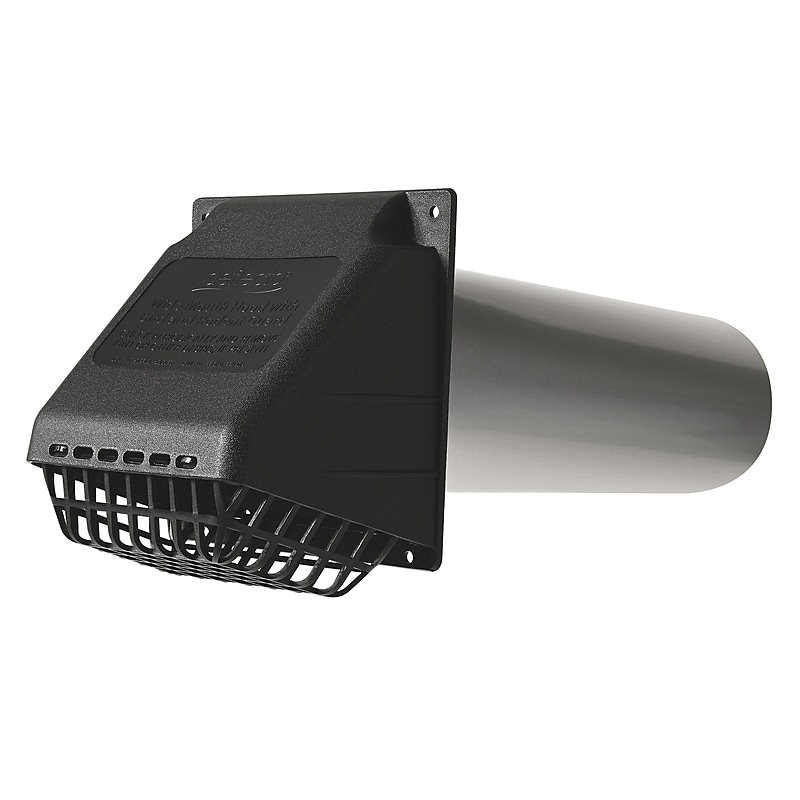 Deflect-O 4" Wide-Mouth Dryer Vent Hood Kit with Damper, 4 Pieces (RVHABLK4) image 1