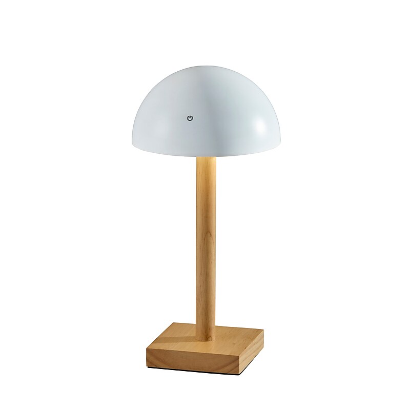 Adesso Nash 12" LED Table Lamp, Natural Wood/White (4065-02) image 1