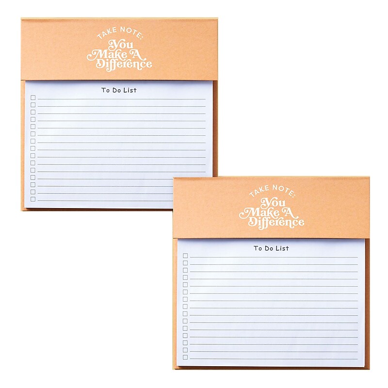 Baudville Make a Difference Memo Pad, 8.75" x 6", Narrow Ruled, 100 Sheets/Pad, 2 Pads/Pack (1393297P231) image 1