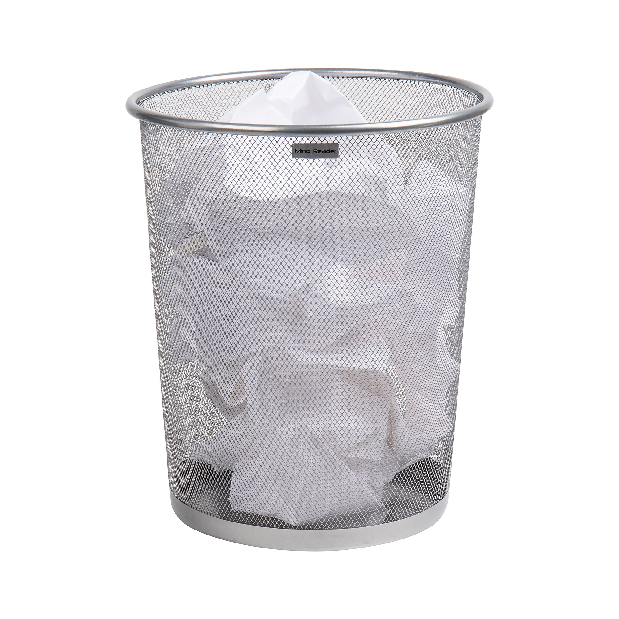 Mind Reader Metal Mesh Trash Can Without Lid, 4.4 Gallon, Silver (1CIRGA-SIL) Simolary simolary.com