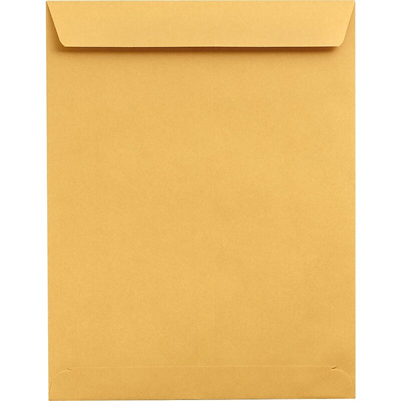 LUX 28lbs. 13" x 17" Kraft Open End Flap Jumbo Envelopes, Brown Kraft, 500/BX (85739-500) image 1