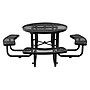 Global Industrial 46" Round Picnic Table, Expanded Metal, Black (277150BK)~#|#~293B2CD1-9D5E-4FED-BBB05600ECFC65A2_sc7