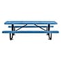 Global Industrial 8' Rectangular Outdoor Steel Picnic Table, Perforated Metal, Blue (694555BL)~#|#~2941A625-FDE3-4C23-B7E22B797CFA2E8D_sc7