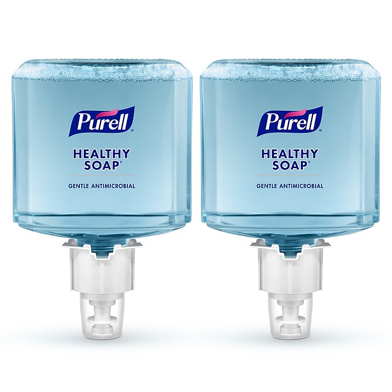 PURELL HEALTHY SOAP Antibacterial Liquid Hand Soap Refill for ES6 Dispenser, Light Scent, 1200 ml, 2/Carton (6480-02) image 1