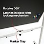 Excello Global Products Double Sided Magnetic Mobile Whiteboard Chalkboard Combo, White Frame, 48" x 32"~#|#~294D5DE4-4370-4B75-B64C38B5977827C5_sc7