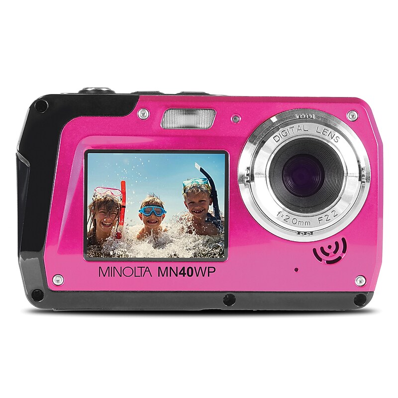 Minolta MN40WP 48-Megapixel Waterproof Digital Point & Shoot Camera, Pink (MN40WP-PK) image 1