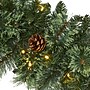 Nearly Natural 6-ft White Mountain Pine Artificial Garland with 35 White Warm LED Lights and Pinecones (W1101)~#|#~2956F83E-0F79-44DF-A3009C1F62353C1F_sc7