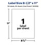 Avery Laser/Inkjet Multipurpose Labels, 8.5" x 11", White, 1 Labels/Sheet, 50 Sheets/Pack (94269-WMF50)~#|#~295ABD16-54A2-4FF3-A507313411704839_sc7